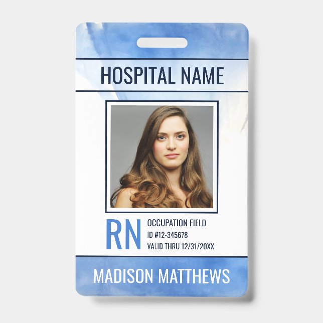 Personalized Medical Employee Photo ID Badge (Front)