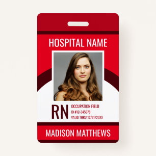 Personalized Medical Employee Photo ID Badge
