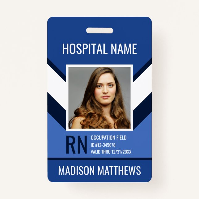 Personalized Medical Employee Photo ID Badge (Front)