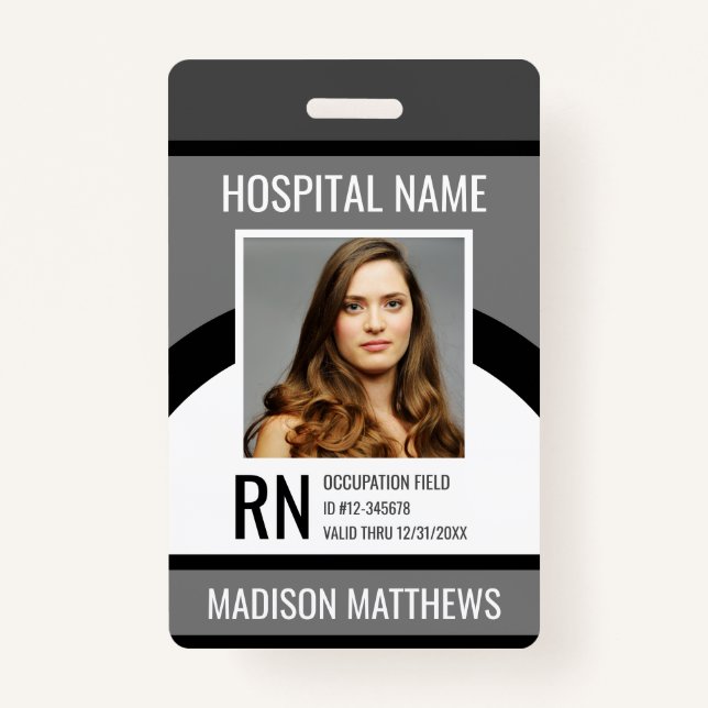 Personalized Medical Employee Photo ID Badge (Front)