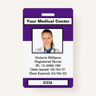 Personalized Medical Employee Photo ID Badge