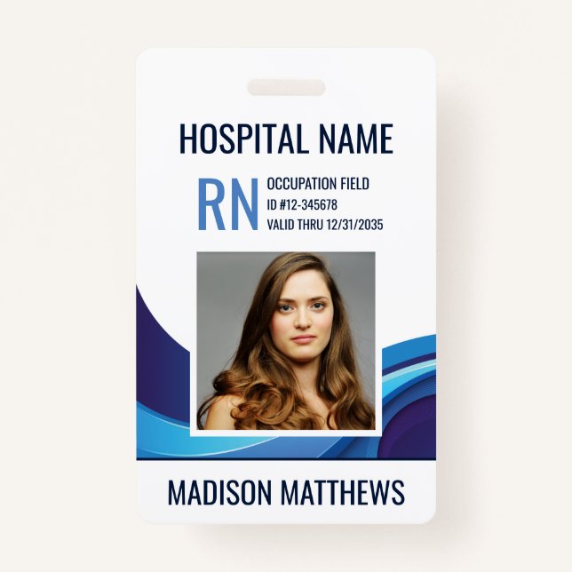 Personalized Medical Employee Photo ID Badge (Front)