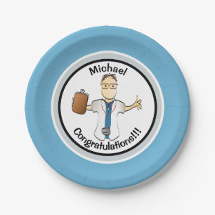 Personalized Medical Graduation Party Paper Plate