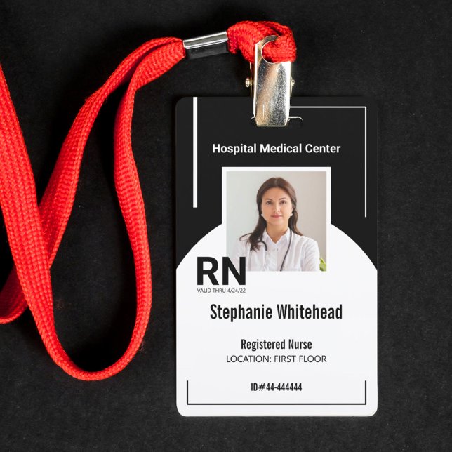 Personalized Medical Personnel Photo ID Black Badge (Your photo ID employee badge is not just an identification tool, but a powerful communication medium)
