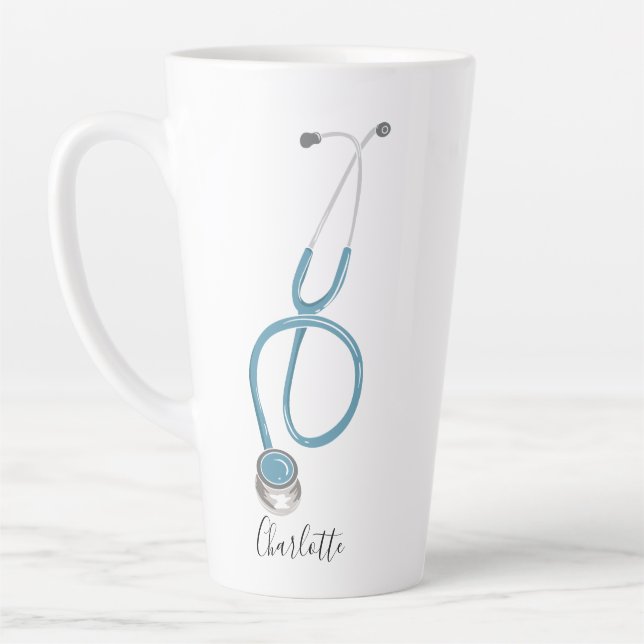 Personalized Medical School Graduate Stethoscope Latte Mug (Left)