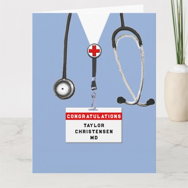 Personalized Medical School Graduation Card (Front)