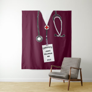 Personalized Medical School Graduation Congrats Tapestry