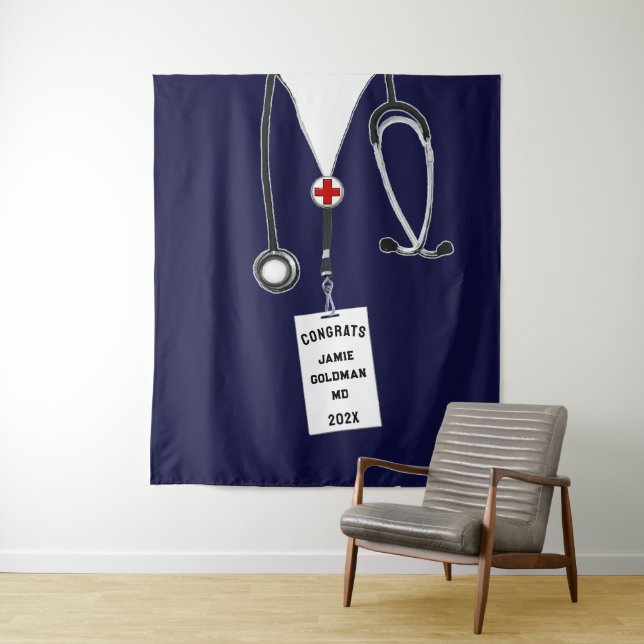 Personalized Medical School Graduation Congrats Tapestry (In Situ)