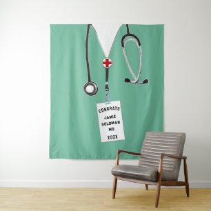 Personalized Medical School Graduation Congrats Tapestry
