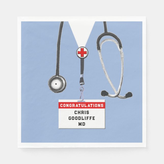 Personalized Medical School Graduation Party Napkin (Front)