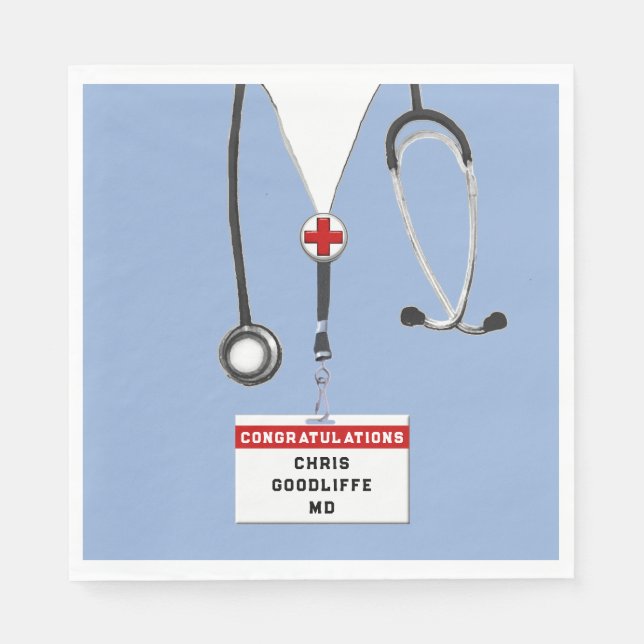 Personalized Medical School Graduation Party Napkin (Front)
