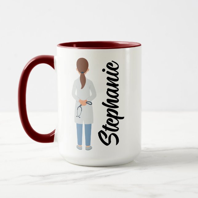 Personalized Medical Student | Cute Female Doctor Mug (Left)