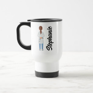 Personalized Medical Student Cute Female Doctor Travel Mug