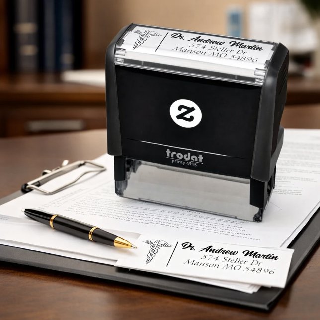 Personalized Medical Symbol Address  Self-inking Stamp (Creator Uploaded)