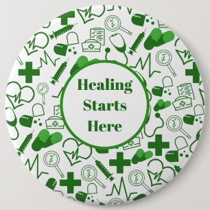 Personalized Medical Theme Healthcare Professional 6 Inch Round Button
