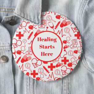 Personalized Medical Theme Healthcare Professional 6 Inch Round Button