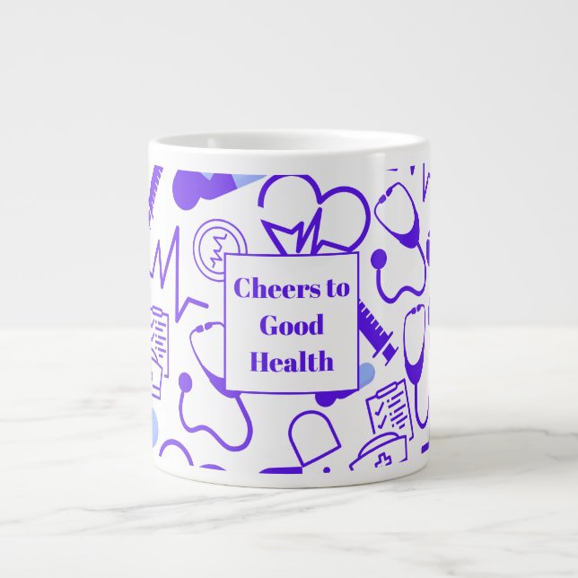 Personalized Medical Theme Healthcare Professional Large Coffee Mug (Front)