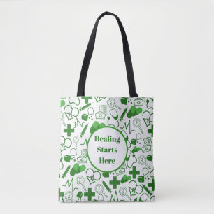 Personalized Medical Theme Healthcare Professional Tote Bag