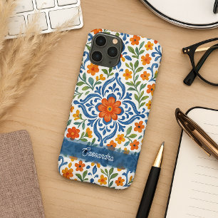 Personalized Mediterranean Floral Art Pattern iPhone 11 Pro Max Case