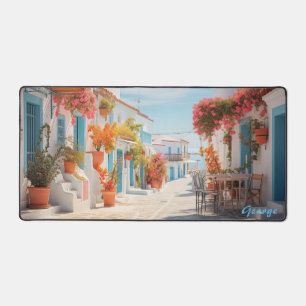 Personalized Mediterranean Island Street Desk Mat