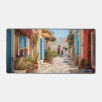 Personalized Mediterranean Island Street Desk Mat 