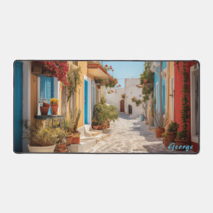 Personalized Mediterranean Island Street Desk Mat
