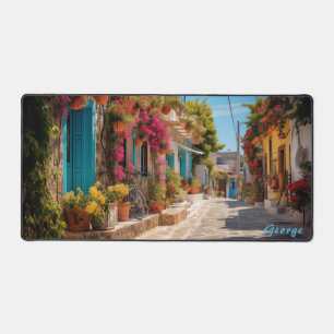 Personalized Mediterranean Island Street Desk Mat