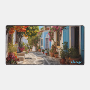 Personalized Mediterranean Island Street Desk Mat