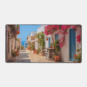 Personalized Mediterranean Island Street Desk Mat