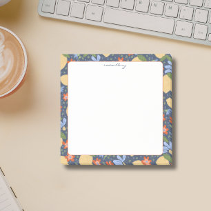 Personalized Mediterranean Lemon Blossom Post-it Notes