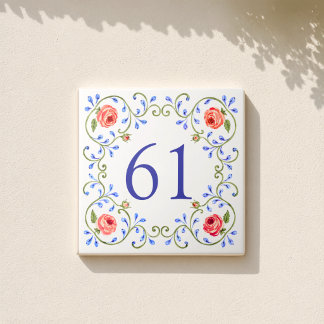 Personalized Mediterranean Rose Design Tile