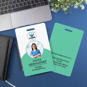 Personalized MediumAquamar Employee Photo ID Badge