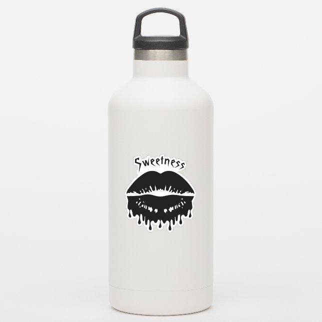 Personalized Melting Black Lips (Waterbottle)