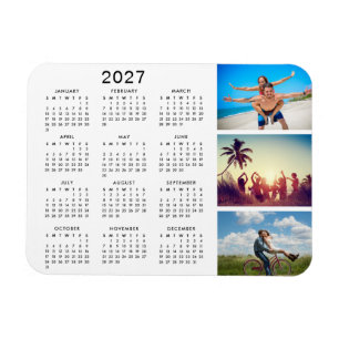 Personalized Memorable Photo Collage 2023 Calendar Magnet