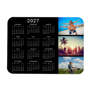 Personalized Memorable Photo Collage 2023 Calendar Magnet