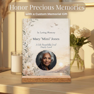 Personalized Memorial Acrylic Block with Photo Sign