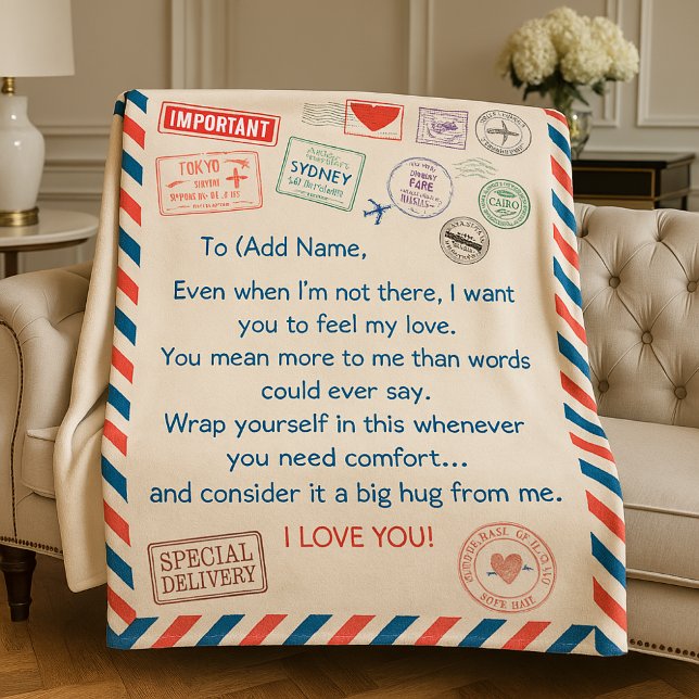Personalized Memorial Blanket Gift - Airmail gift (Personalized Blanket Gift, Custom This Fleece Blanket With Name ,Photo, Photo Collage, memorial Gift)