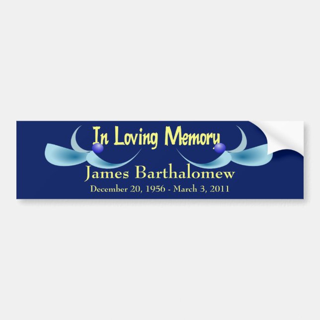 Personalized Memorial Bumper Sticker (Front)