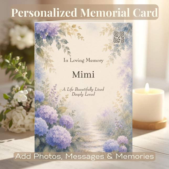Personalized Memorial Card with Custom QR Code (Creator Uploaded)