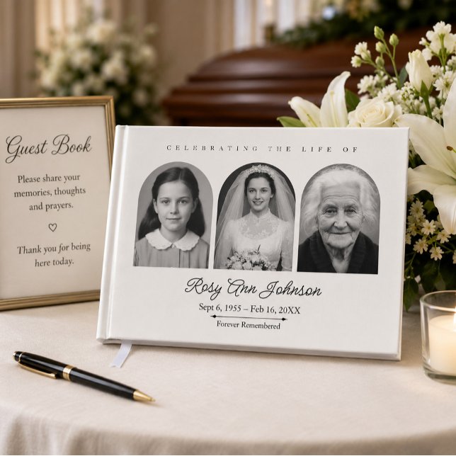Personalized Memorial Funeral Photo Guest Book (Creator Uploaded)