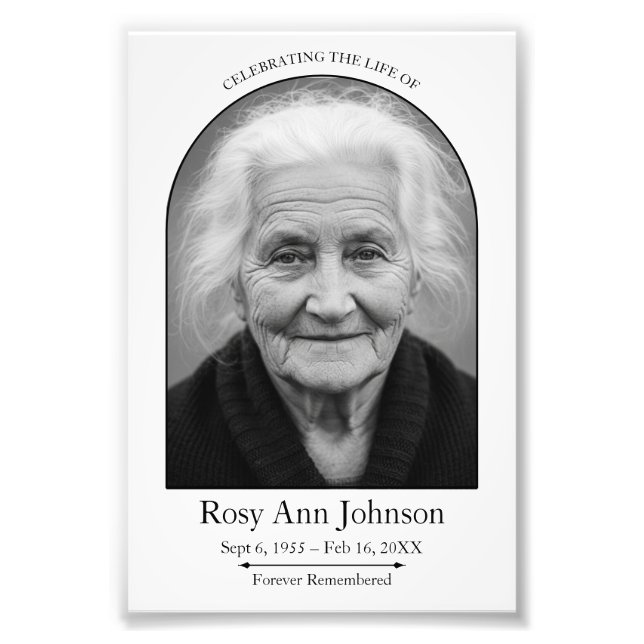 Personalized Memorial Funeral Photo Poster (Front)