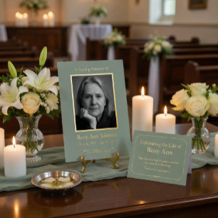 Personalized Memorial Funeral Photo Prayer Card