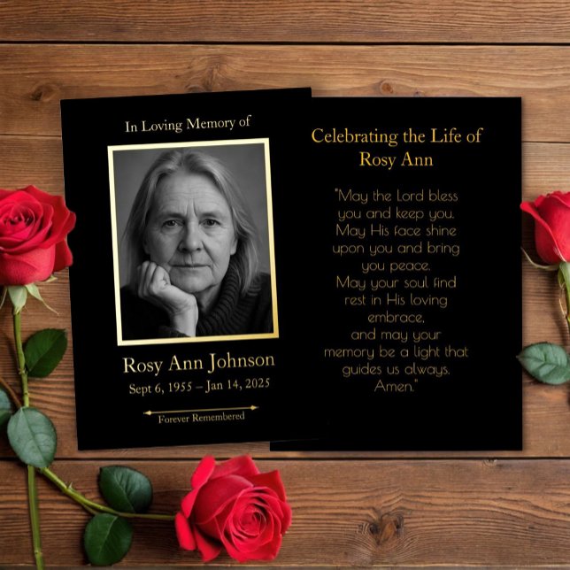 Personalized Memorial Funeral Photo Prayer Card (Creator Uploaded)