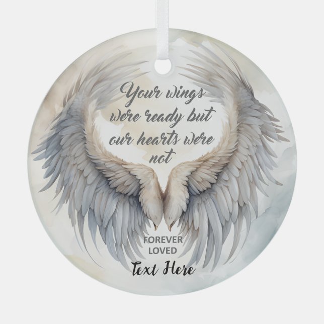 Personalized Memorial Glass Ornament (Front)