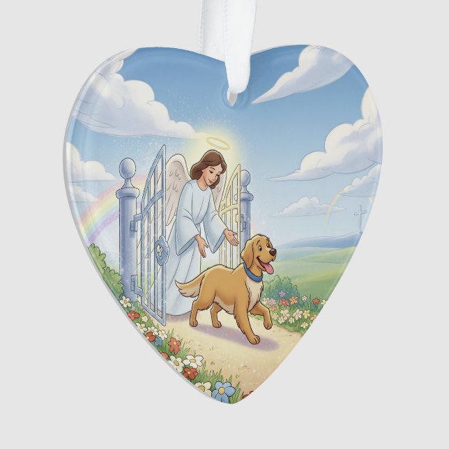 Personalized Memorial Heart Pet Ornament (Front)
