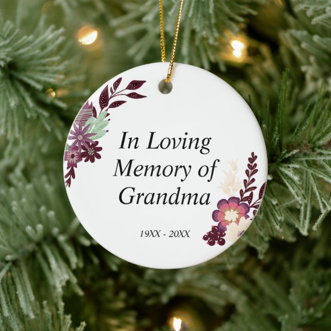 Personalized Memorial In Loving Memory of Grandma Ceramic Ornament (Tree)