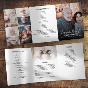 Personalized Memorial Order Of Service 6-Photo Tri-Fold Programme