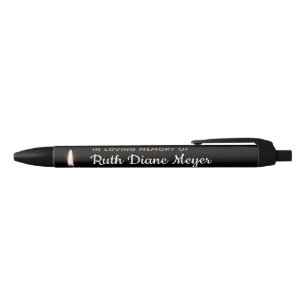 Personalized Memorial Pen Black With Candle