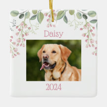 Personalized Memorial Pet Ornament Floral Design