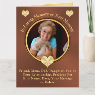 Personalized, Memorial PHOTO Cards, Name, Message Card